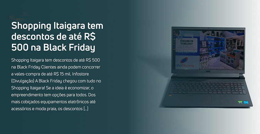 Shopping Itaigara tem descontos de até R$ 500 na Black Friday