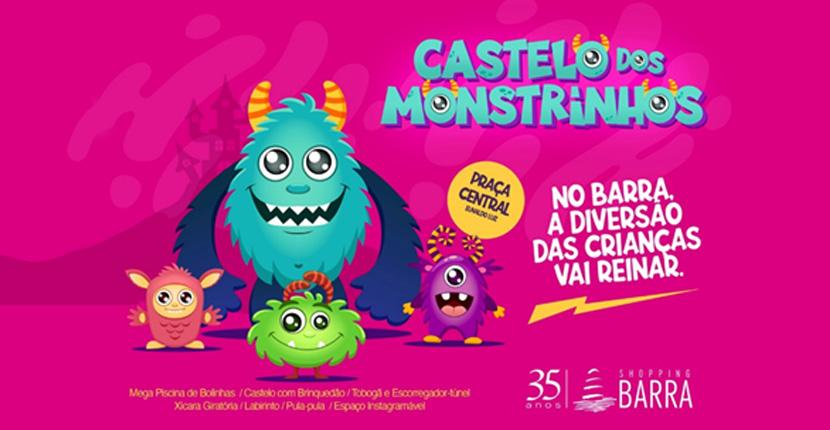 Shopping Barra recebe Castelo dos Monstrinhos no mês das crianças